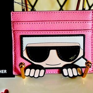 Karl Lagerfeld Leather Card Case
Karl Lagerfeld Pink  with Cartoon Design NWT